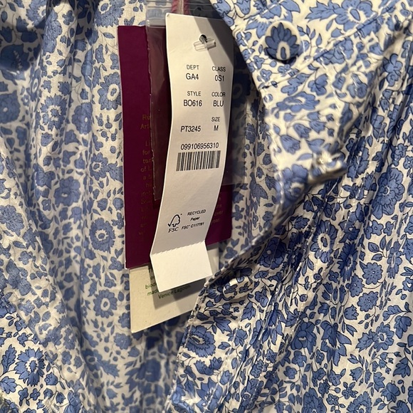 NWT J Crew Liberty Fabric Blue Floral Ruffle Mini Dress - Picture 4 of 9